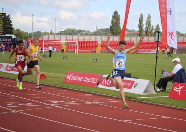 George Mills storms to 800m gold at the English Schools