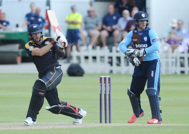 Tim Bresnan on the attack for Yorkshire.