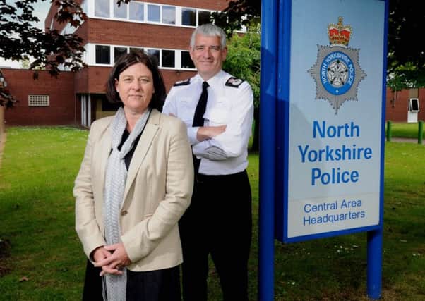 North Yorkshire Police and Crime Commissioner Julia Mulligan pictured alongside North Yorkshire Police chief constable Dave Jones.  Picture: Simon Hulme