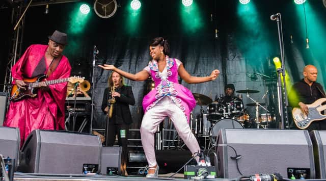 Deer Shed - Ibibio Sound Machine from London on stage at Baldersby Park in North Yorkshire. (Picture by Ernesto Rogata/Pronio UK)