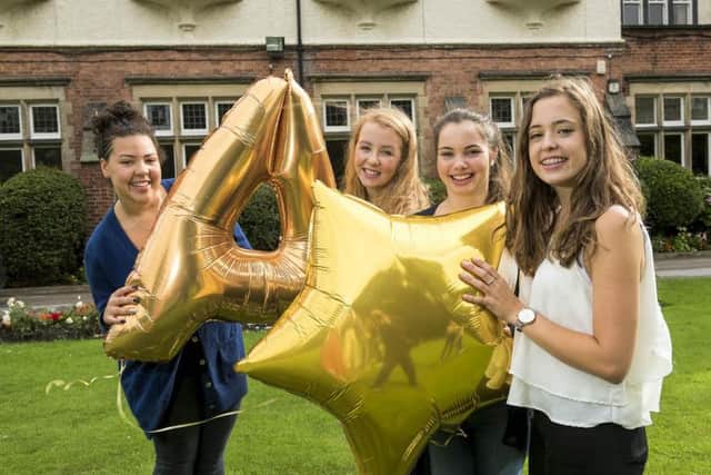 Harrogate Ladies College pupils celebrate outstanding GCSE results (l to r: Elizabeth Gill, Phoebe Robinson, Harriet Lawson, Tilly Axon, Izzie Copnall, Carla Crystal, Aoife Berwick and Nicole Brocksom.) (s).