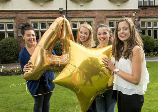 Harrogate Ladies College pupils celebrate outstanding GCSE results (l to r: Elizabeth Gill, Phoebe Robinson, Harriet Lawson, Tilly Axon, Izzie Copnall, Carla Crystal, Aoife Berwick and Nicole Brocksom.) (s).