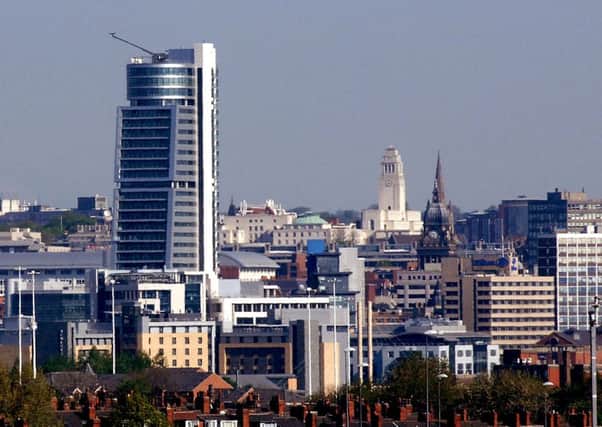 Leeds city centre skyline with Bridgewater Place, The Town Hall, Leeds University etc.