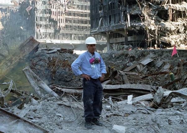 Yorkshire photographer and filmmaker Paul Berriff at Ground Zero in New York.