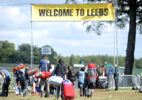 Festival Goers arrive for the Leeds Festival at Bramham Park..SH10014240o..27th August 2015 Picture by Simon Hulme