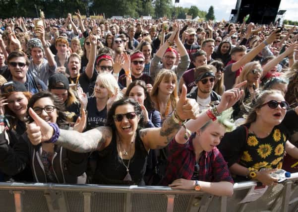 Leeds Festival, Bramham Park - Day 1.
Fans in front of the main stage.