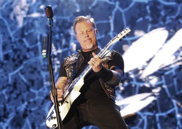 Metallica's James Hatfield on stage at Leeds Festival. (1508303AM21