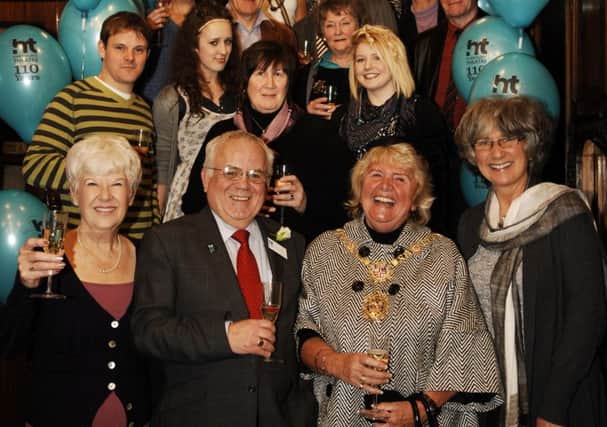 Flashback to celebrations at Harrogate Theatre in 2010 marking its 110th birthday. The picture includes the theatres current charirman Coun Jim Clark and Anne Cherry, chairman of the new Harrogate Theatre Supporters. (100113GS3n)