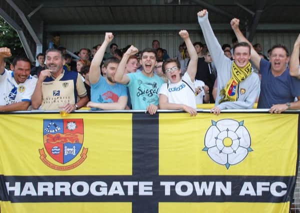 Delighted Harrogate Town fans. (1507101AM23)