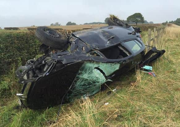 Crash on A1( M) (s) - picture supplied by North Yorks Police Officer Paul Cording