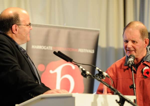 Mark Lawson with Michael Morpurgo at Harrogate History Festival. (Picture by Charlotte Graham)