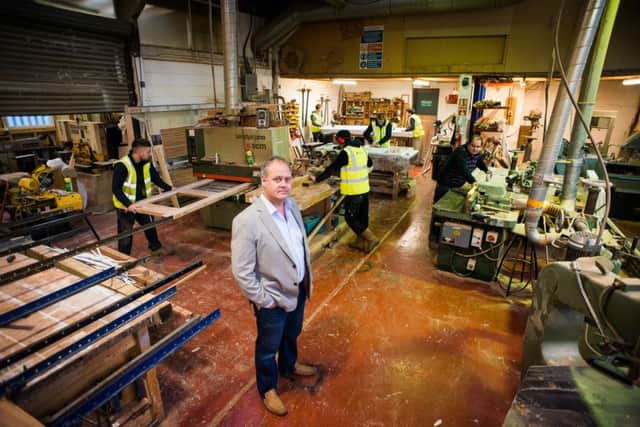Shane Derry, managing director of Derry Constrruction in Harrogate, in the joinery workshop at Chase Joinery & Metal Products on Camwel Road in Starbeck. (S)