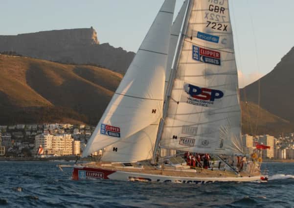 Sue Balls yacht, PSP Logistics, arrives in Cape Town, South Africa, after crossing the Stormhoek Race to Cape of Storms finish line.