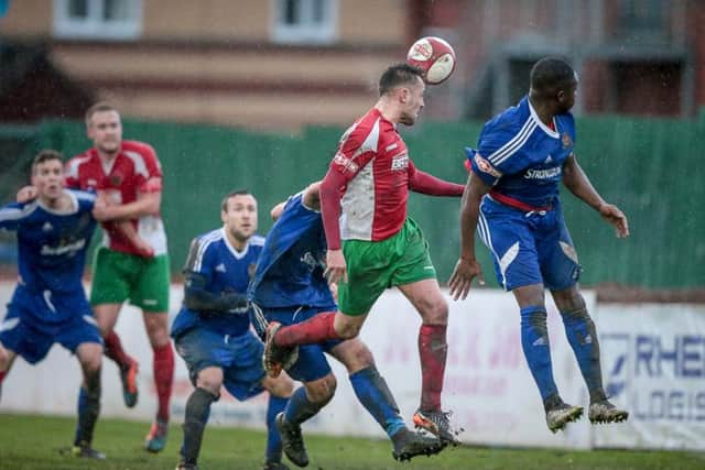 Jack Stockdill scored Harrogate Railway's third goal but his tackle sparked an angry reaction shortly before half-time