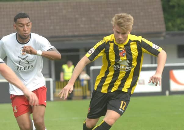 Harrogate Town's Jordan Thewlis was substituted at half time.  (1508224AM10)