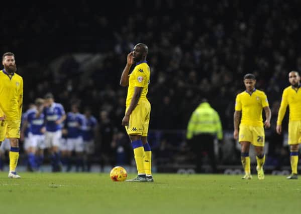 Leeds awaits the restart after Ipswich score their winning goal. PIC: Bruce Rollinson