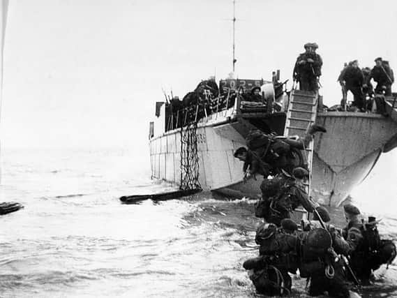 An example of a landing craft during the D-Day landings in Normandy in June 1944.