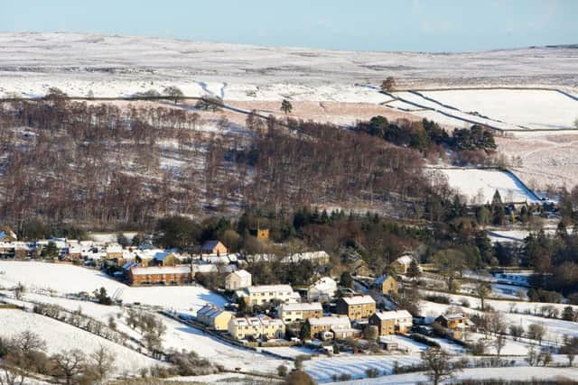 Danby village in the the North Yorkshire Moors was under a blanket of snow this morning with a temperature of -1. Picture: Ross Parry Agency