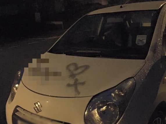 Image of a car attacked in Starbeck
