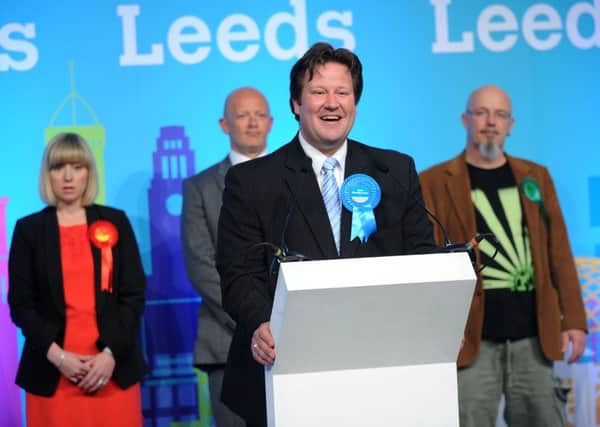 General Election 2015 Leeds Arena.
Parliamentary Elections. New MP for the Elmet & Rothwell Constituency Alec Shelbrooke.
7th May 2015.
Picture Jonathan Gawthorpe.