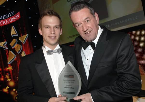The 2015 Young Entrepreneur of the Year, Charlie Hartley.
