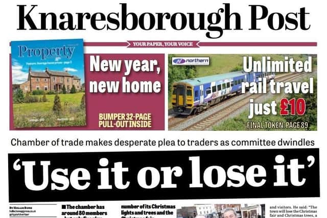 The front page of the Knaresborough Post 04/02/16