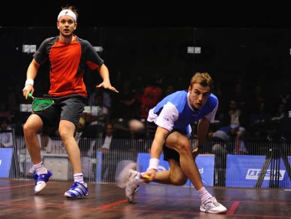 James Willstrop, left, lost to Nick Matthew, right, in the final of the British National Championships on Sunday