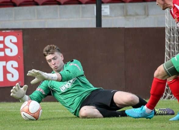Harrogate Railway goalkeeper Tom Goodwin (Photo: Caught Light Photography)