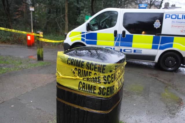 The crime scene remains cordoned off following the rape of a 14-year-old girl in Harrogate.