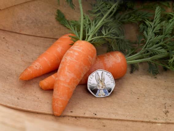 A coloured Peter Rabbit coin will mark 150 years since the author's birth.