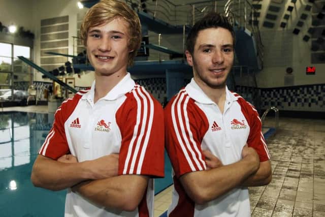 Oliver Dingley, here alongside Ripon's Jack Laugher, competed for England at the Commonwealth Games, winning a medal in 2014