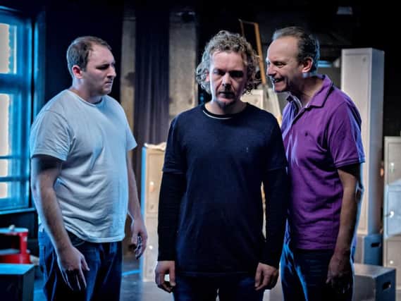 Loaded in Harrogate -  Lee Bainbridge (Hud), Andy Murton (Pete)  and Keith Hukin (Mick) in a scene from the new play. (Picture by  Antony Robling)