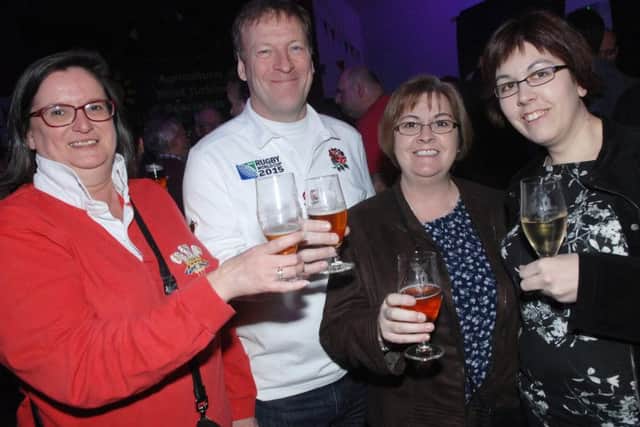 NAWN 1603112AM4 Spofforth Beer Festival. Wendy Richards, Pat Gannon, Sue Craven and Becky Craven.  (1603112AM4)