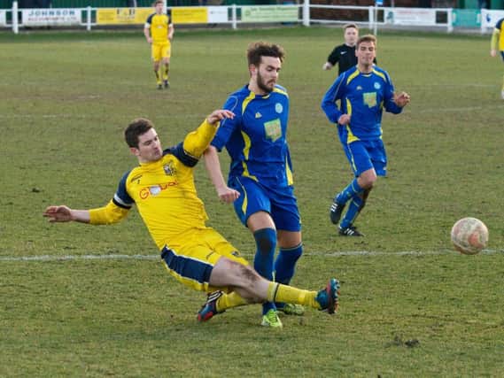 Nick Thompson in action for Tadcaster against Pickering Town last season (Photo: Ian Parker)