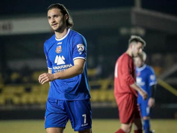 Tom Platt has had five loan spells at Harrogate Town (Photo: Caught Light Photography)