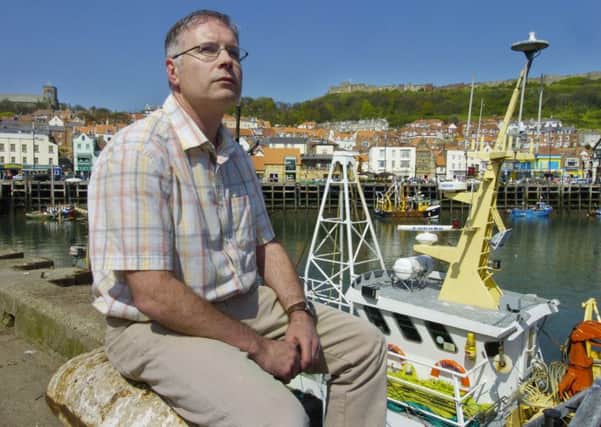Author Mike Pannett pictured at Scarborough Harbour.