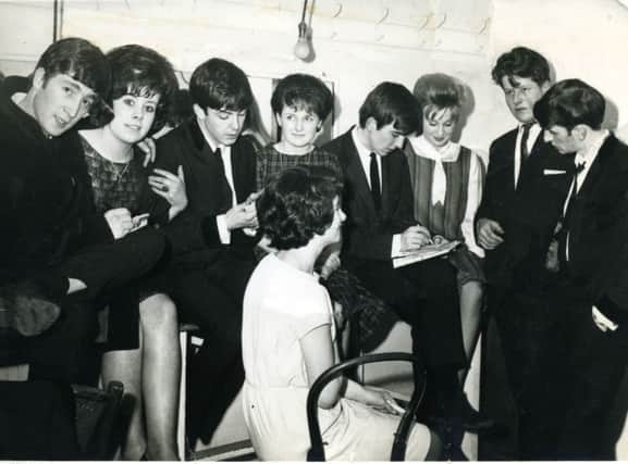 Harrogate fans meeting The Beatles back stage at the Royal Hall in 1963 with Phil Stocks' mum on the right. (Picture courtesy of Mr Terry Mason of Harrogate)