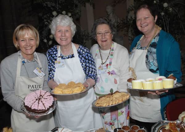 Four ladies who were very busy in the pop-up cafe during Ripon Cathedral Revealed. They are Jane Newsome, Elizabeth Emmerson, Barbara Dixon and Hilary Pickering. NARG 1605011AM9