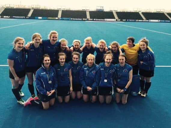 The Harrogate Hockey squad at the Queen Elizabeth Olympic Park