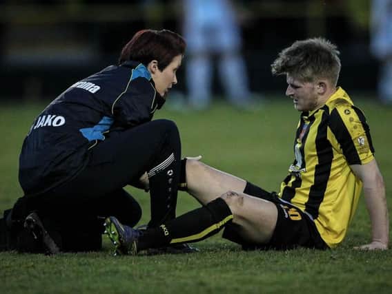 Jordan Thewlis went off injured against AFC Fylde on Wednesday (Photo: Caught Light Photography)