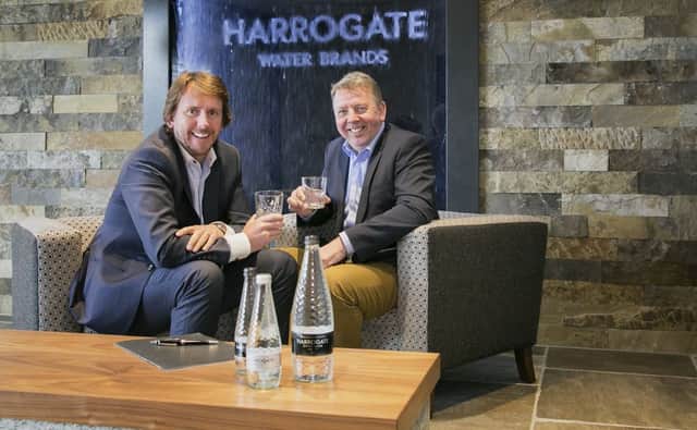 Harrogate Water Brands managing director James Cain OBE, left, with sales and marketing director Rob Pickering.
