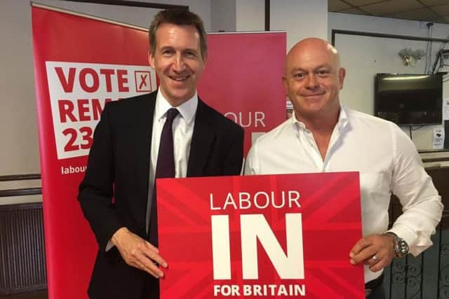 Dan Jarvis, Labour MP for Barnsley and TV star Ross Kemp backing Labour In for Britain