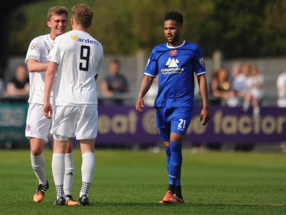 Brendon Daniels, right, has moved to AFC Fylde, Harrogate Town's conquerors in the National League North play-offs