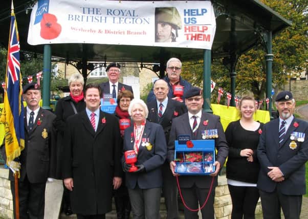 The Wetherby and District Branch of the Royal British Legion launched the 2014 Poppy Appeal at the bandstand on Saturday the 25th October, very kindly supported by our MP Alec Shelbrooke. This being the centenary year of the beginning of World War 1 we still need the generosity of the public to support our veterans and serving members of HM Forces and their families. The Royal British Legion is the number One Service charity who spend nearly Â£2 million pounds every week on welfare. Last year a total of Â£19,693.49p was raised in the Wetherby area, a magnificent achievement by a small group of dedicated collectors. We hope this generosity will continue this year and we are extremely grateful for all those who donate year on year to this very worthwhile cause.