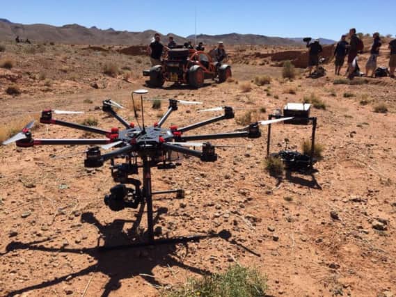An AerialRepublic.com drone prepares to film footage for Top Gear in Morocco earlier this year. (S)