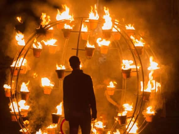 The spectacular fire festival which is running in Harrogate's Valley Gardens.