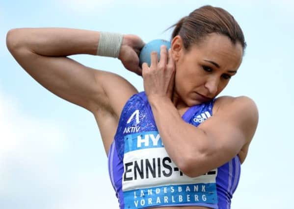Jessica Ennis-Hill launched her furthest shot put since London 2012 in Germany