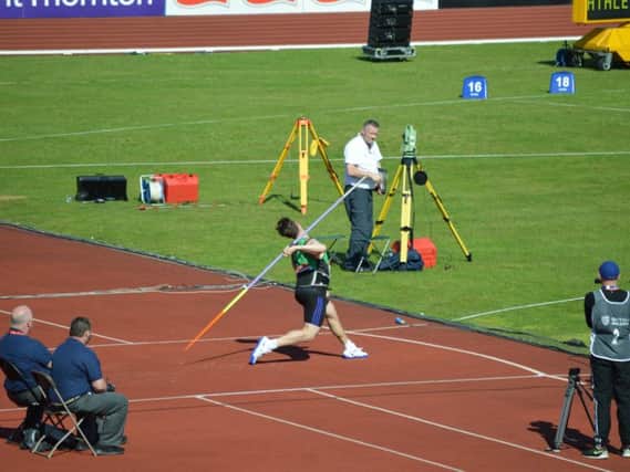 George Davies launched the javelin over 68 metres at the British Championships