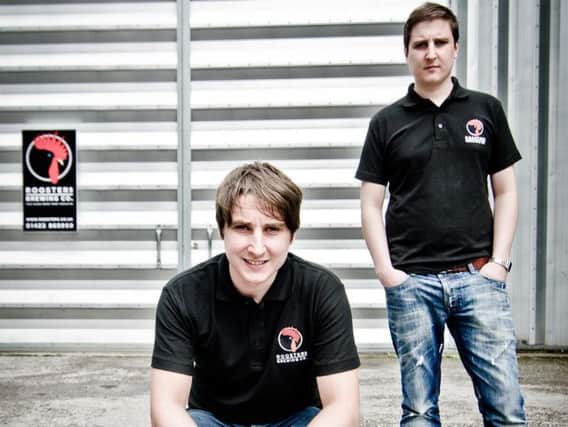 Roosters craft beer brewery  - Commercial manager Tom Fozard and head brewer Oliver Fozard.