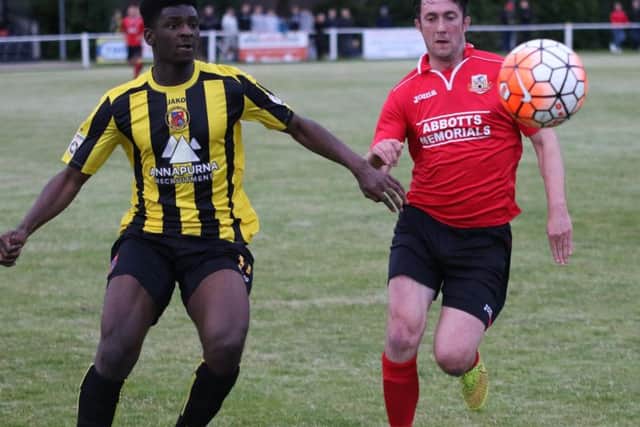 Isaac Assenso featured in defence for Harrogate Town (Photo: Craig Dinsdale)